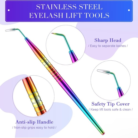 Eyelash Lifting and Separating Tool - Rainbow Color - 2 Piece - Picture 3 of 7